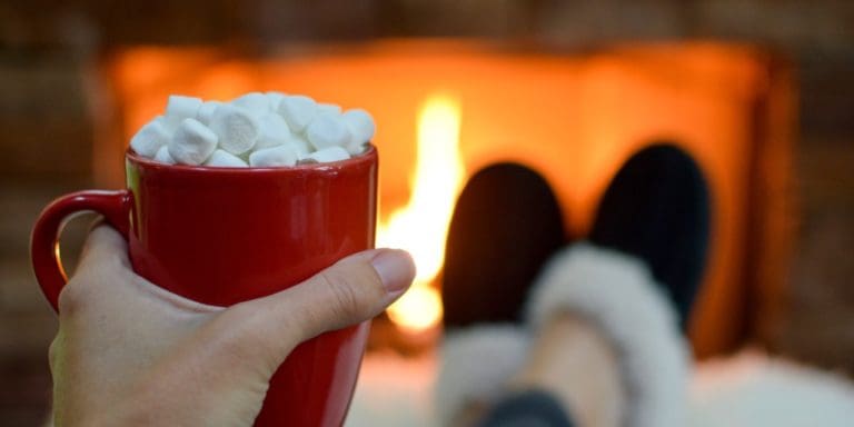 hot chocolate and slippers